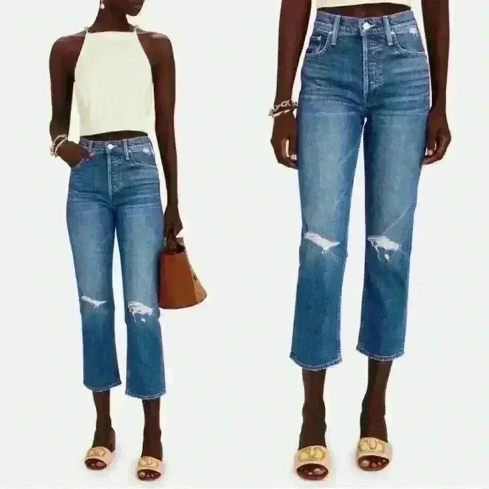 Mother Denim Tomcat Straight Leg Jean in Playing With Scissors Size 26